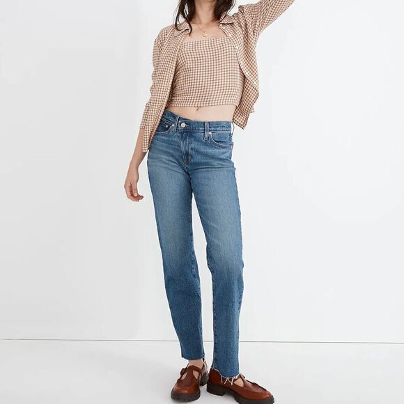 Madewell The Mid Rise Perfect Vintage Straight Jean Criss Cross Edition Size 26 - Picture 1 of 13